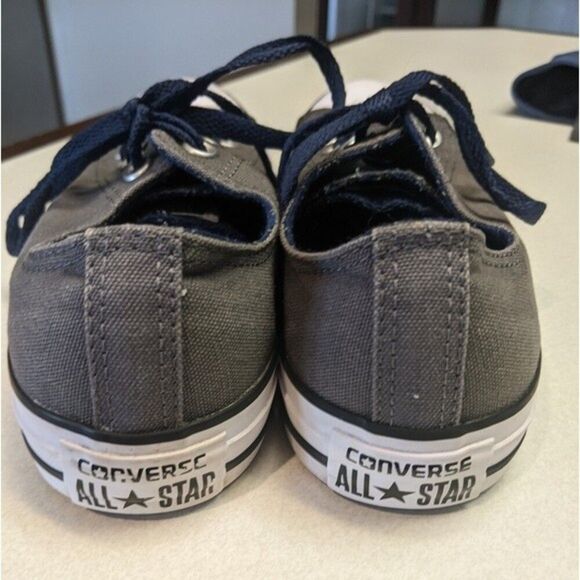 Converse All Stars gray & navy blue "double up" low top sneakers - 9 - Picture 6 of 8